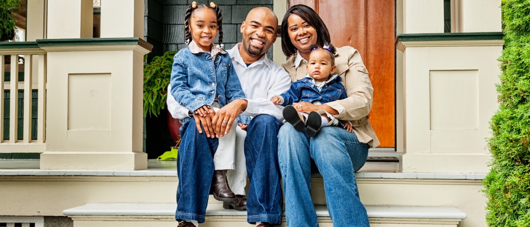 loans near syracuse ny home equity line of credit image of happy family sitting in front of home